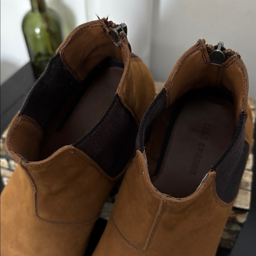 CALL IT SPRING (8) Men's Chelsea Boots Vegan Suede Tan Pull-On - Size US 8 - Picture 10 of 16